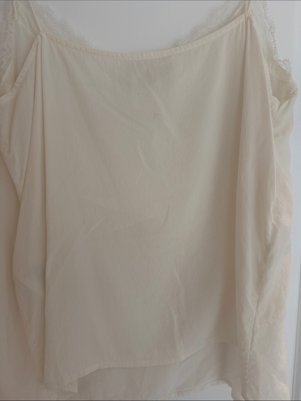 Sezane Cream Lace Trim Silk Cami - Picture 4 of 4